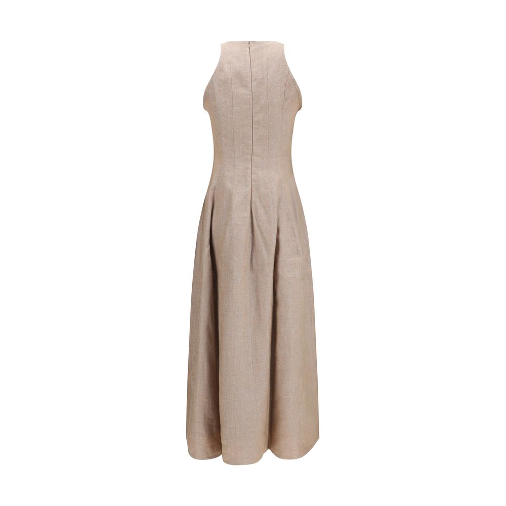 Brunello Cucinelli Beige Linen Casual Women's Dress