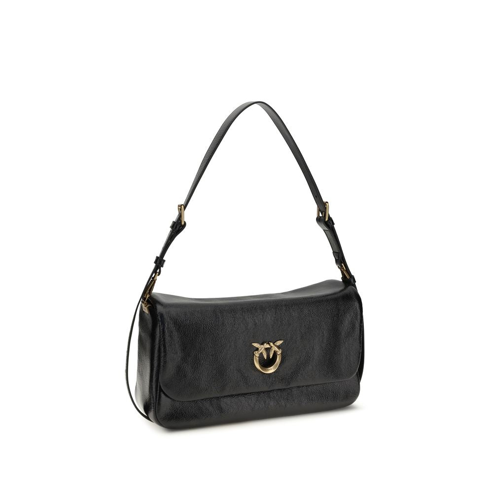 PINKO Black Calf Leather Bos Taurus Shoulder Women's Bag