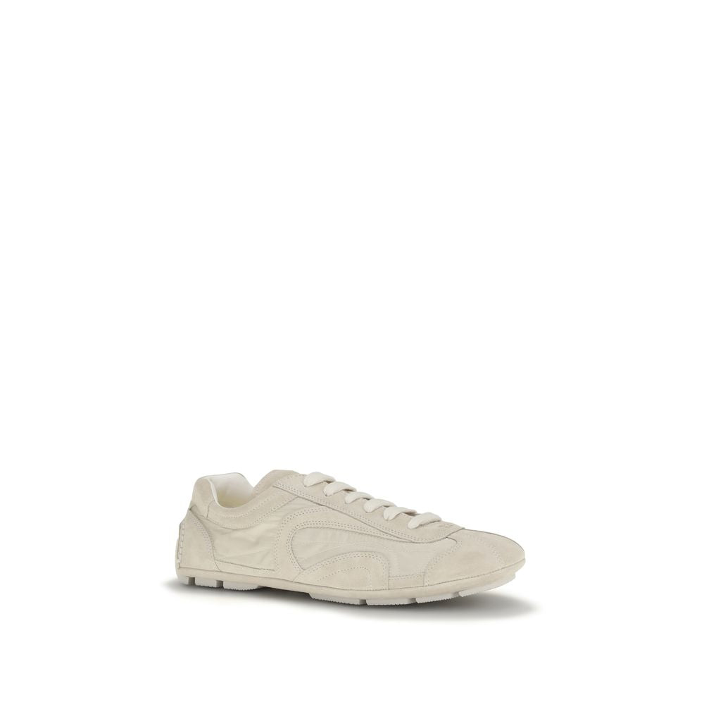 Prada Beige Calf Leather Bos Taurus Men's Sneakers