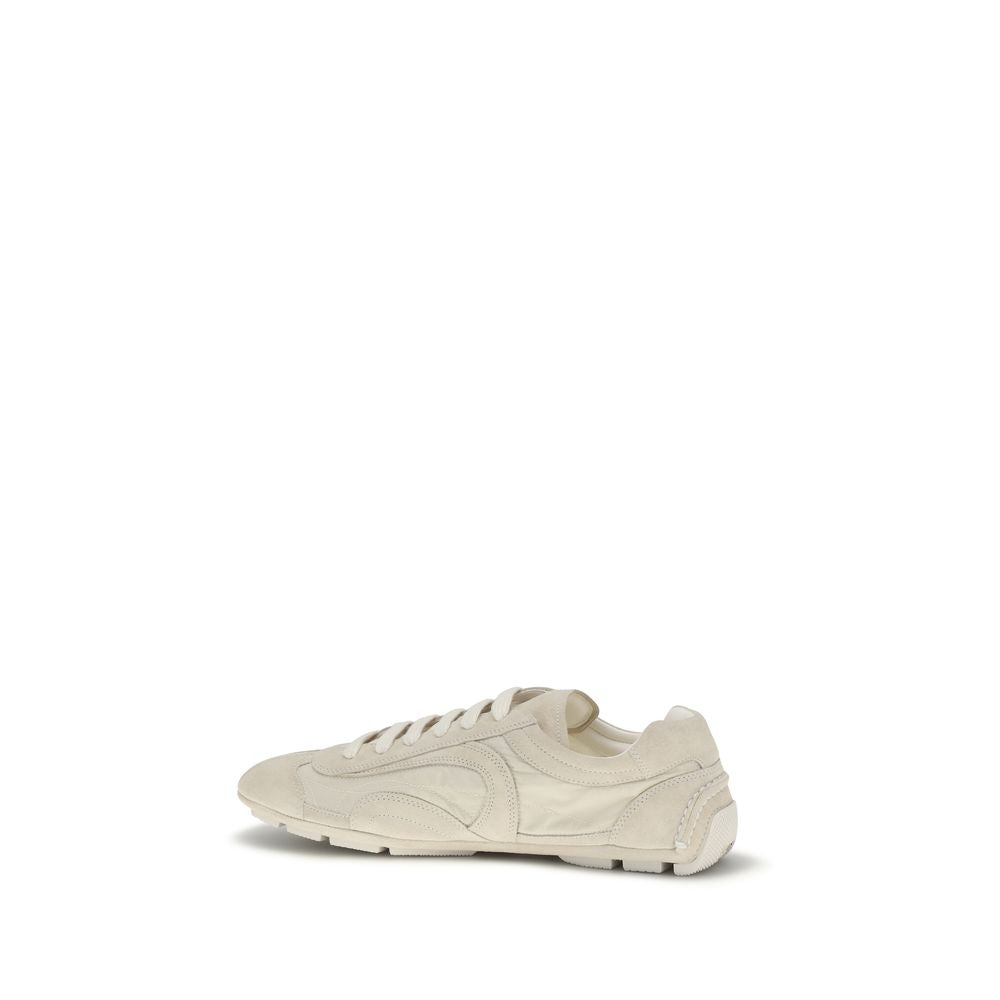 Prada Beige Calf Leather Bos Taurus Men's Sneakers
