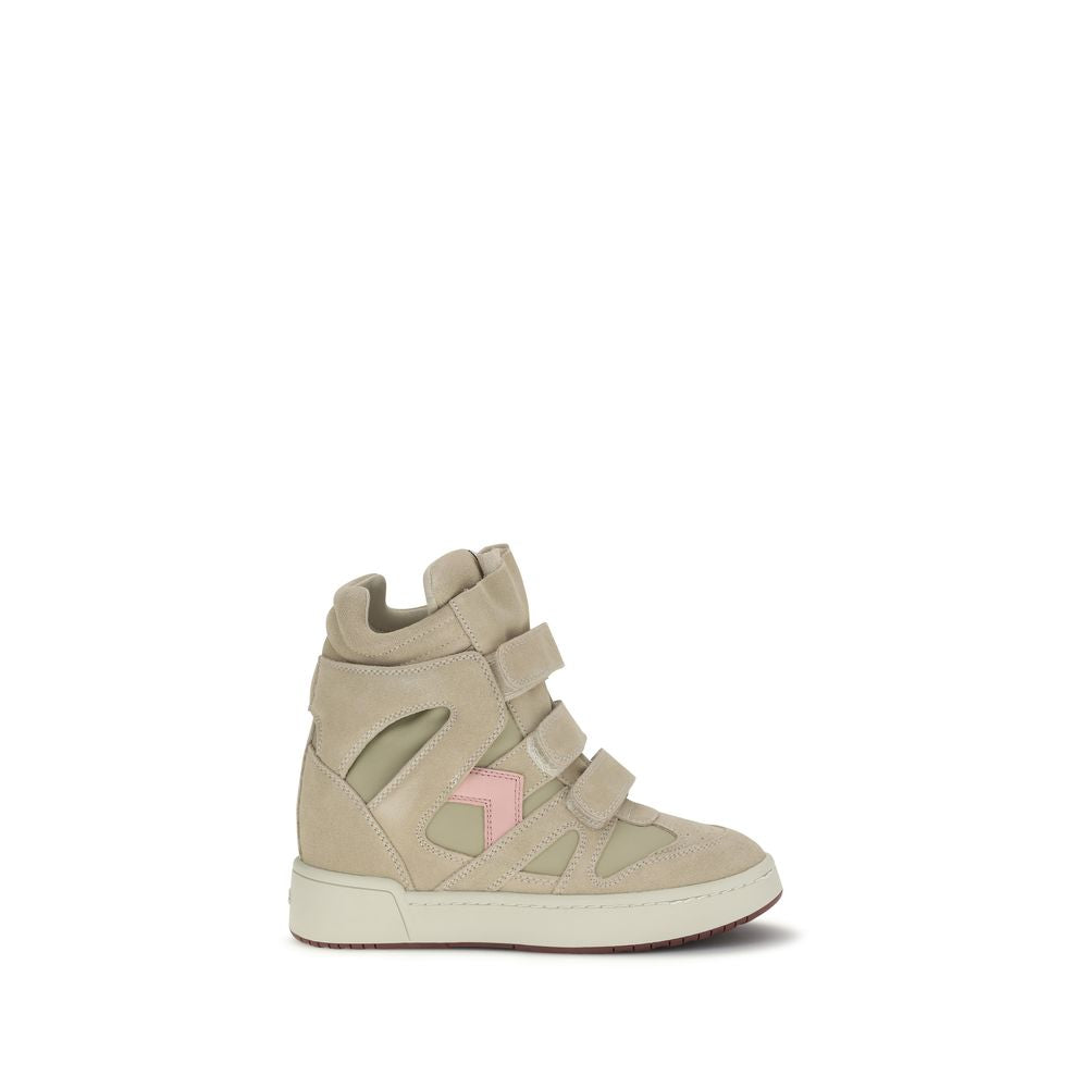 Isabel Marant Beige Calf Leather Bos Taurus Chunky Women's Sneakers