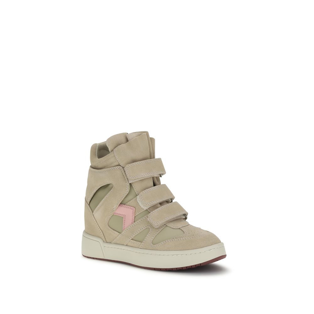 Isabel Marant Beige Calf Leather Bos Taurus Chunky Women's Sneakers