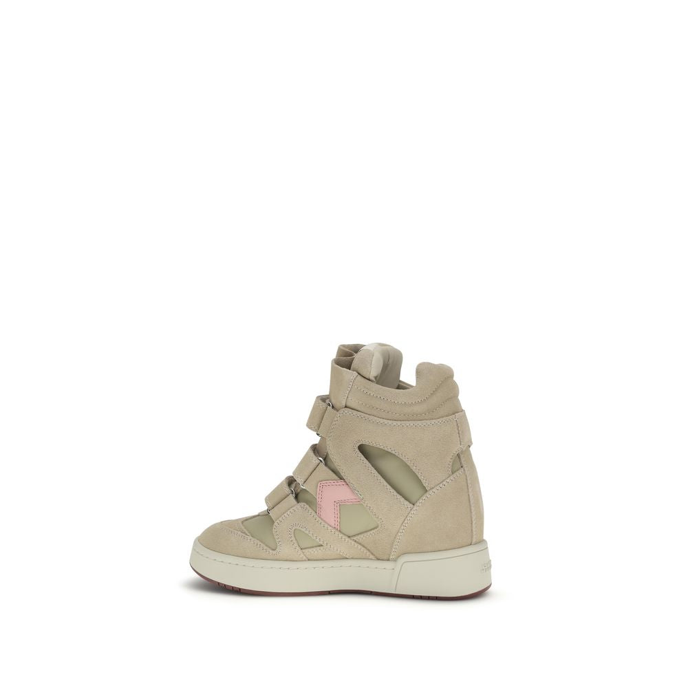 Isabel Marant Beige Calf Leather Bos Taurus Chunky Women's Sneakers