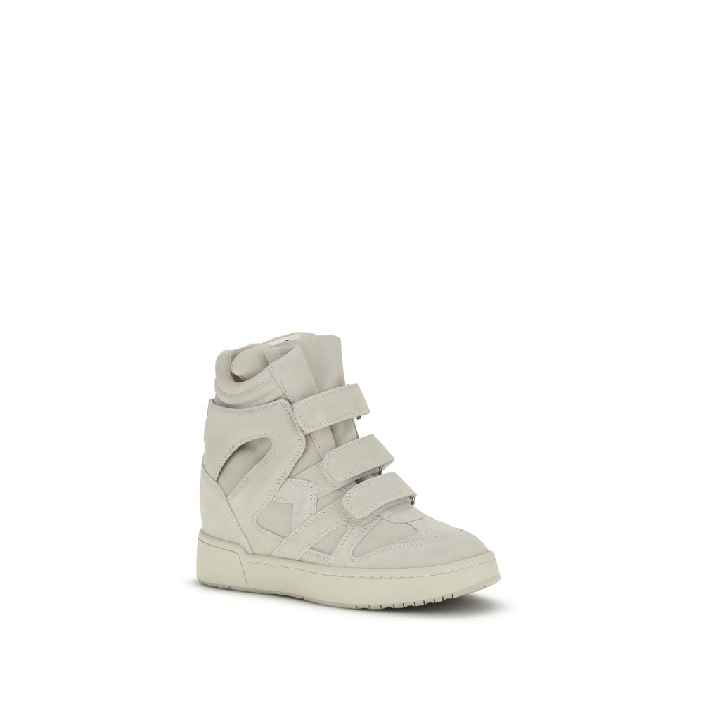Isabel Marant Beige Calf Leather Bos Taurus Platform Women's Sneakers