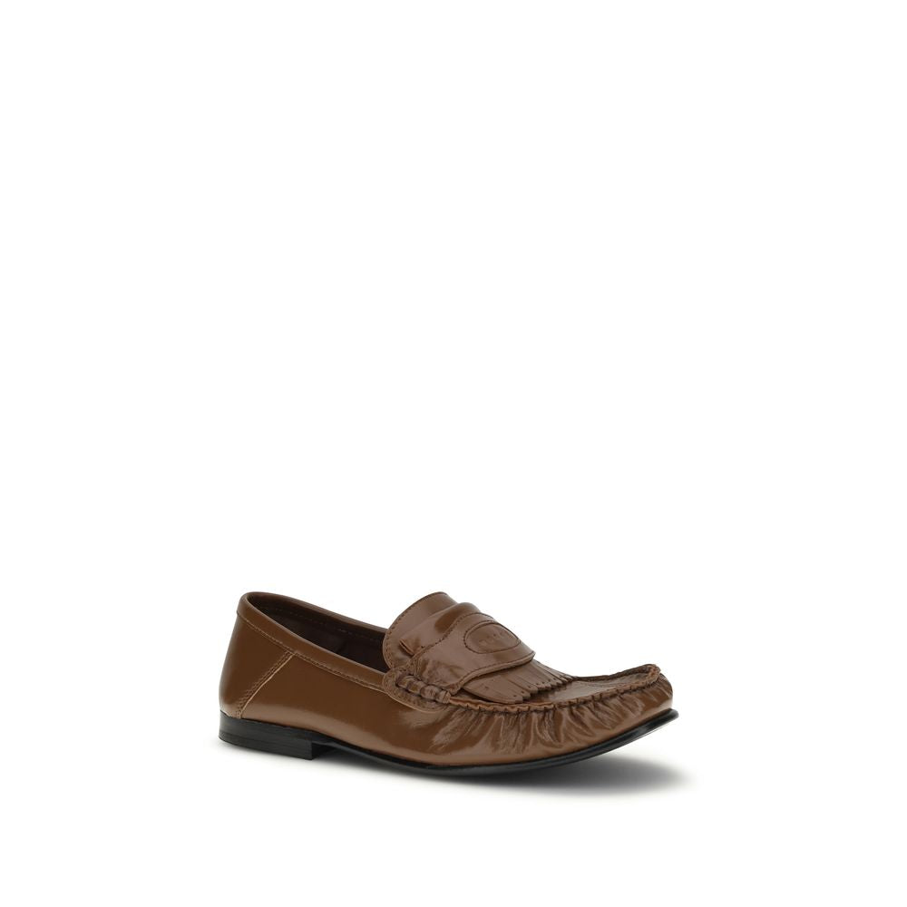 Marni Brown Lamb Ovis Aries Slip-On Women's Loafers