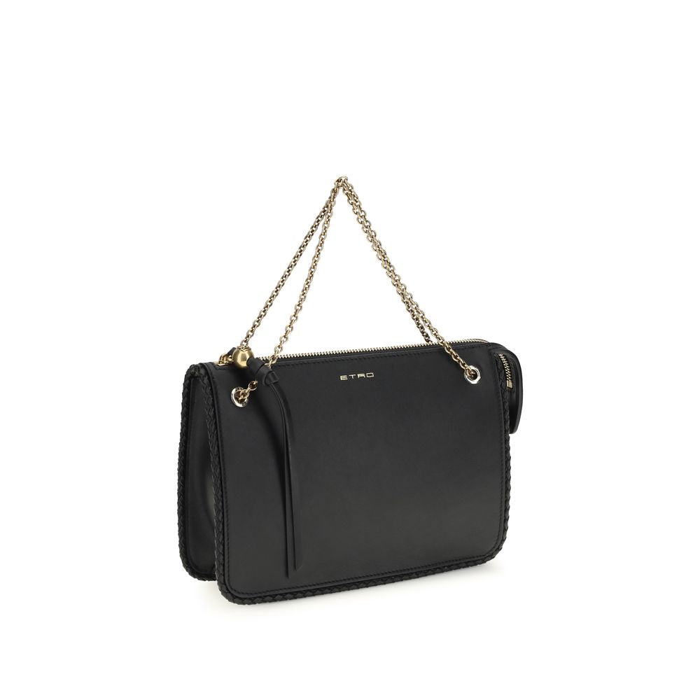 Etro Black Calf Leather Bos Taurus Clutch Women's Bag