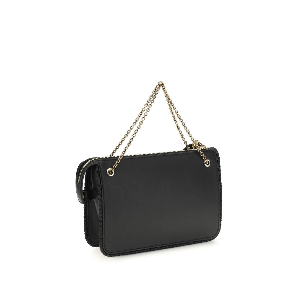 Etro Black Calf Leather Bos Taurus Clutch Women's Bag