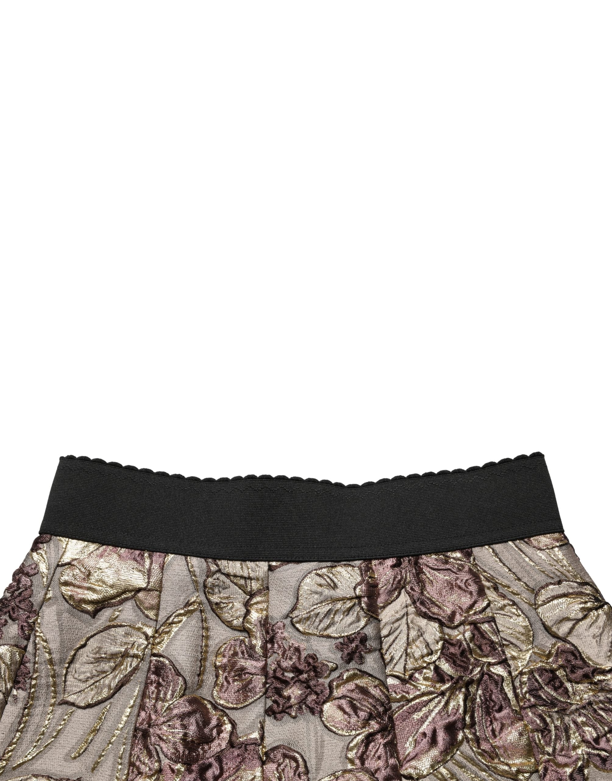 Dolce & Gabbana Multicolor Floral Jacquard A-LineMini Women's Skirt