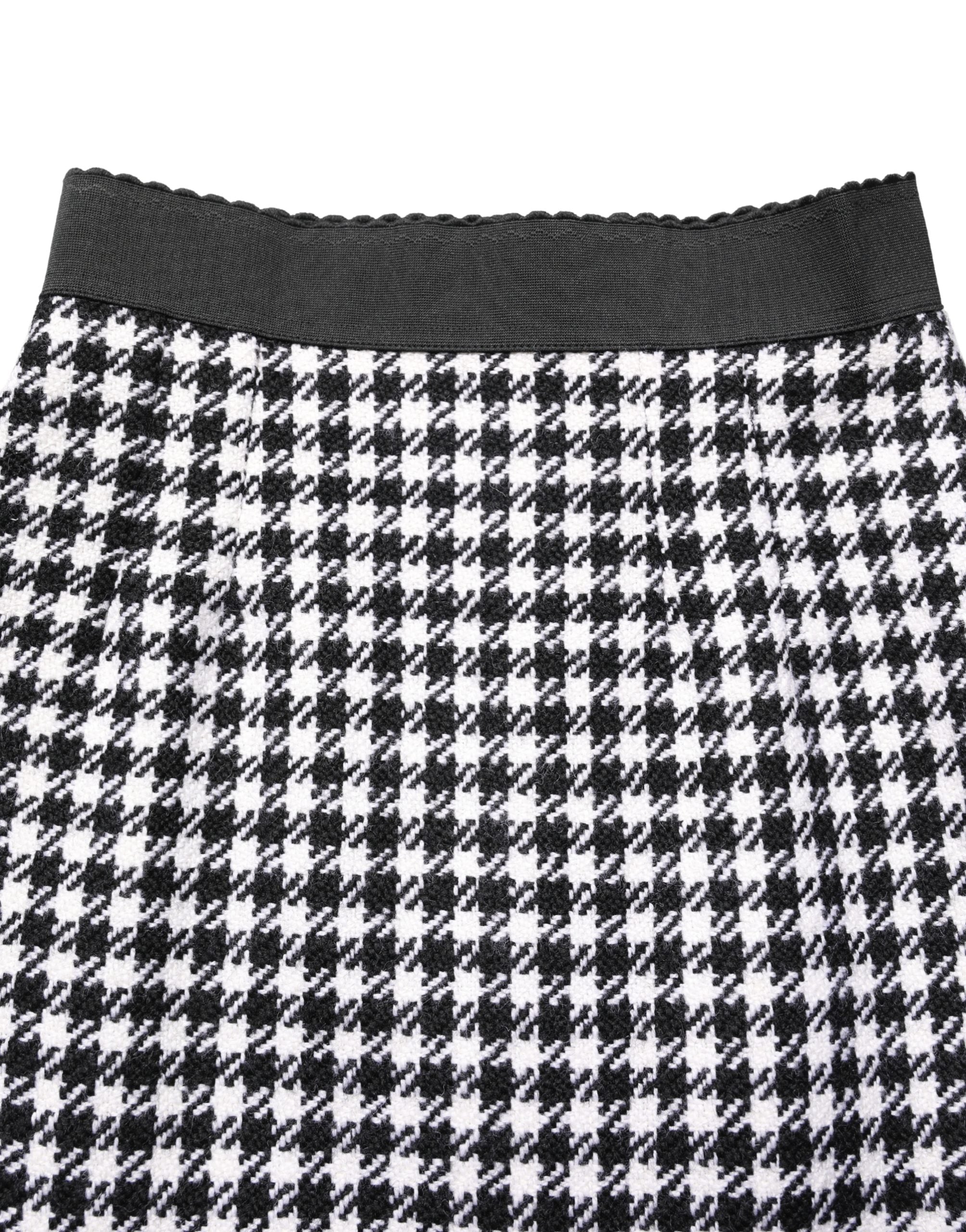 Dolce & Gabbana Black White Houndstooth HighWaist Mini Women's Skirt