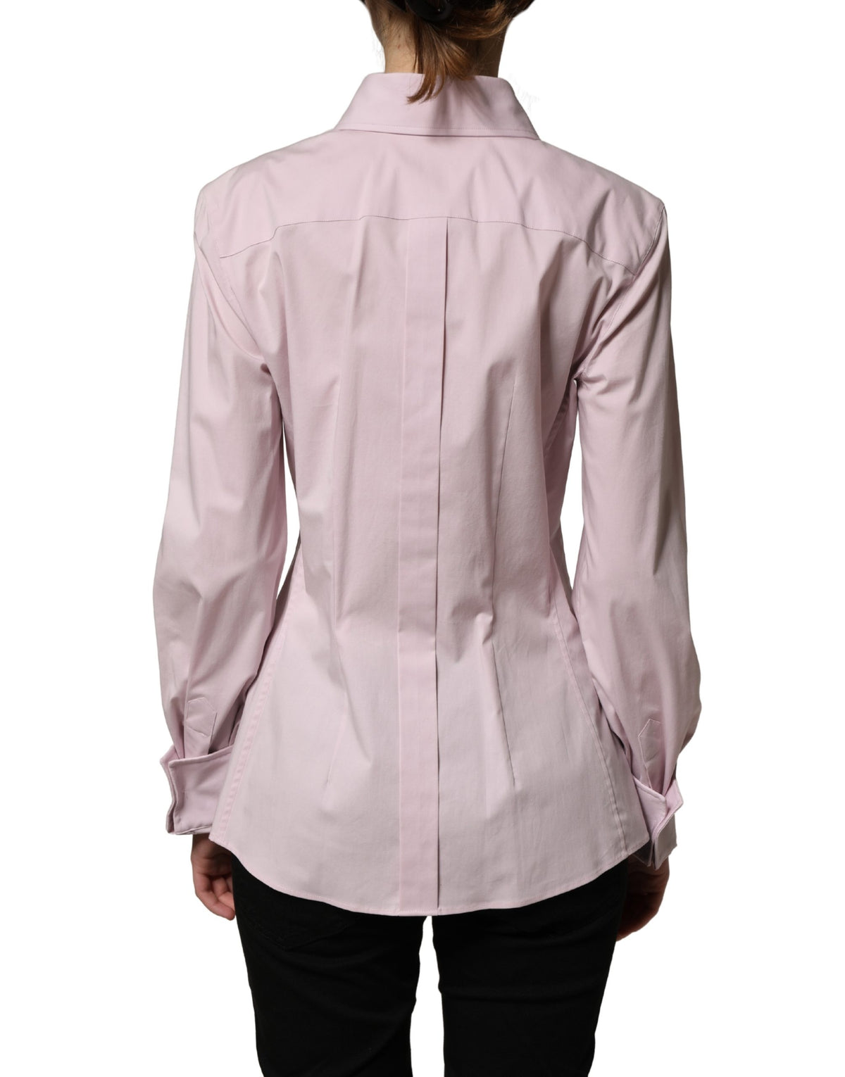 Dolce & Gabbana Pink Cotton Long Sleeves Collared Shirt Women's Top