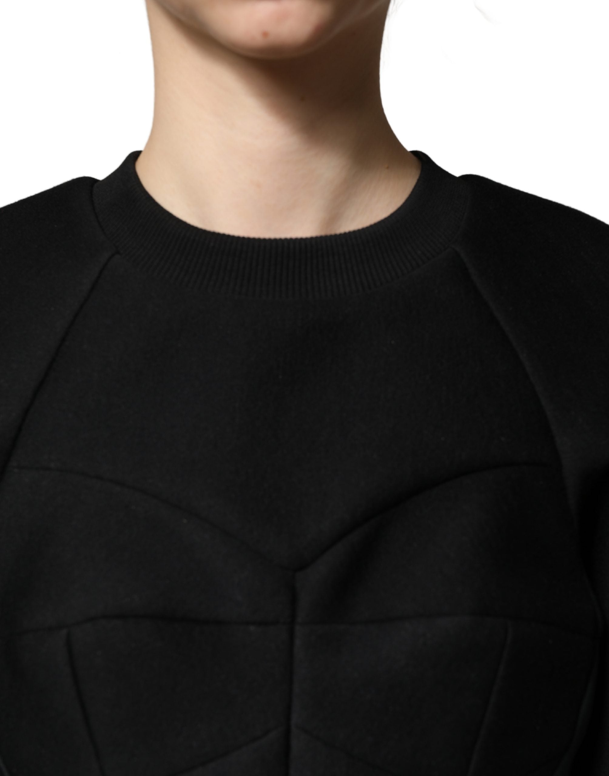 Philosophy Black Cropped ZipperBack Sweatshirt Women's Sweater