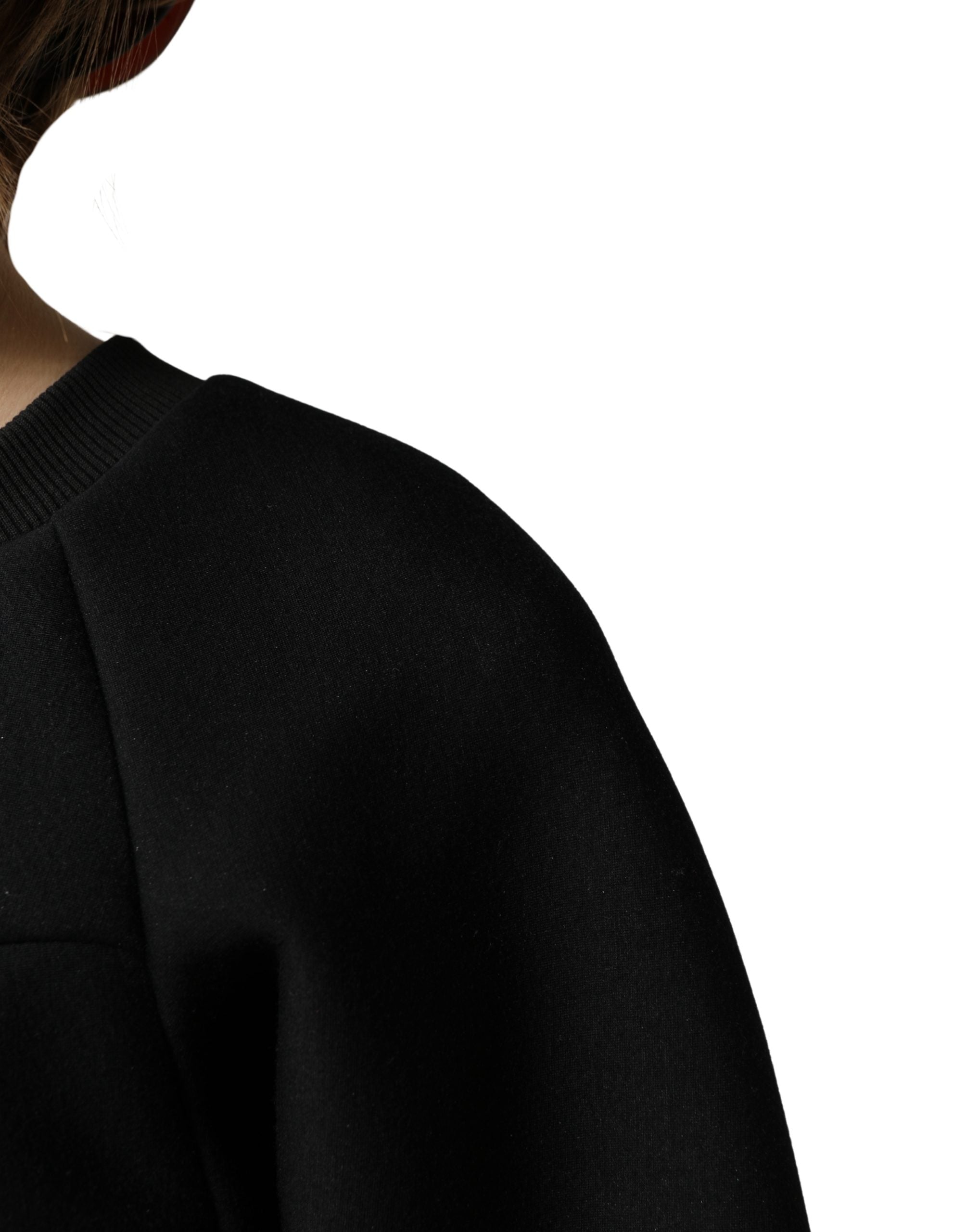 Philosophy Black Cropped ZipperBack Sweatshirt Women's Sweater