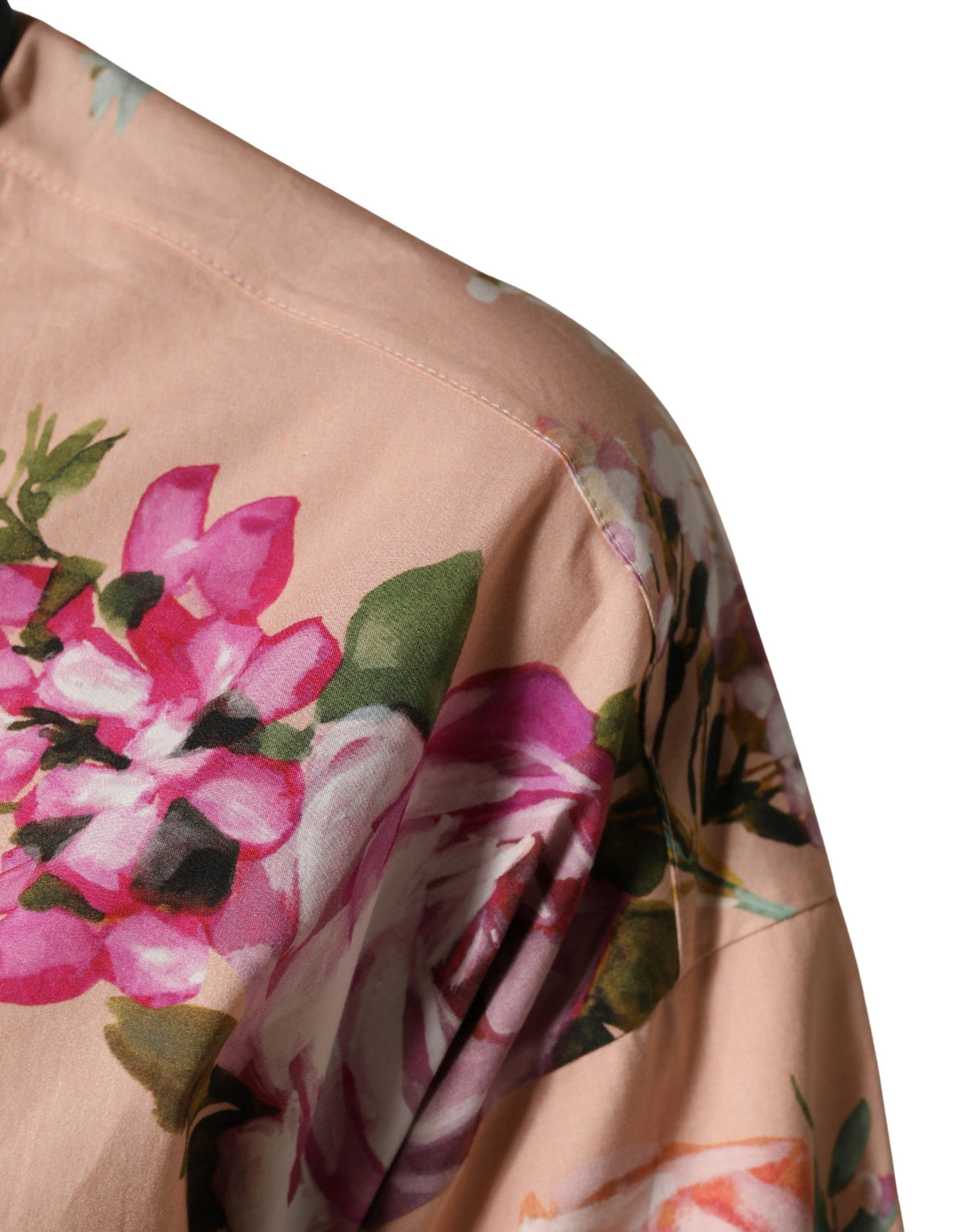 Dolce & Gabbana Pink Floral Cotton Button Front Shirt Women's Top