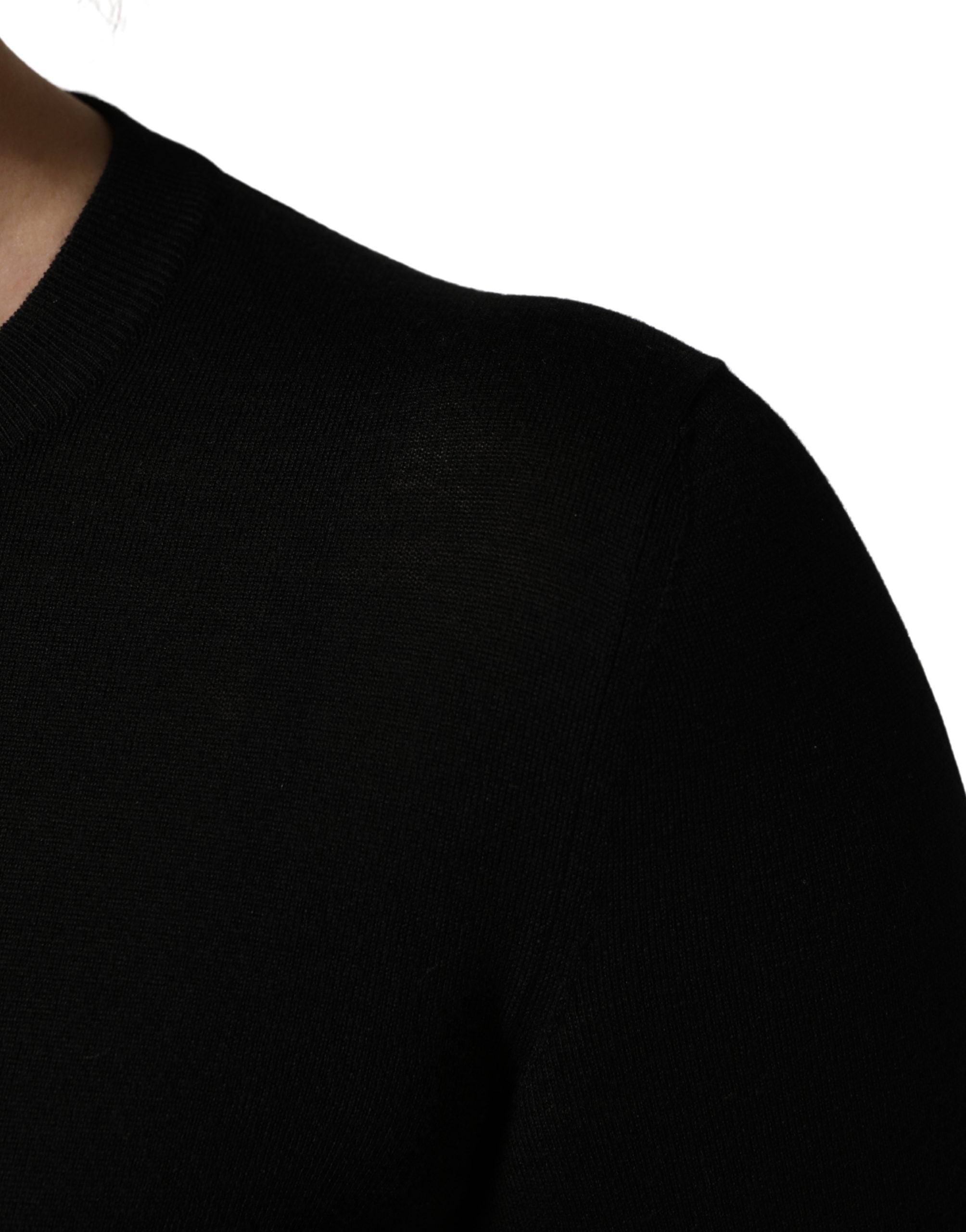 Dolce & Gabbana Black Wool Knitted Button Front Cardigan Women's Sweater (Pre-Owned)