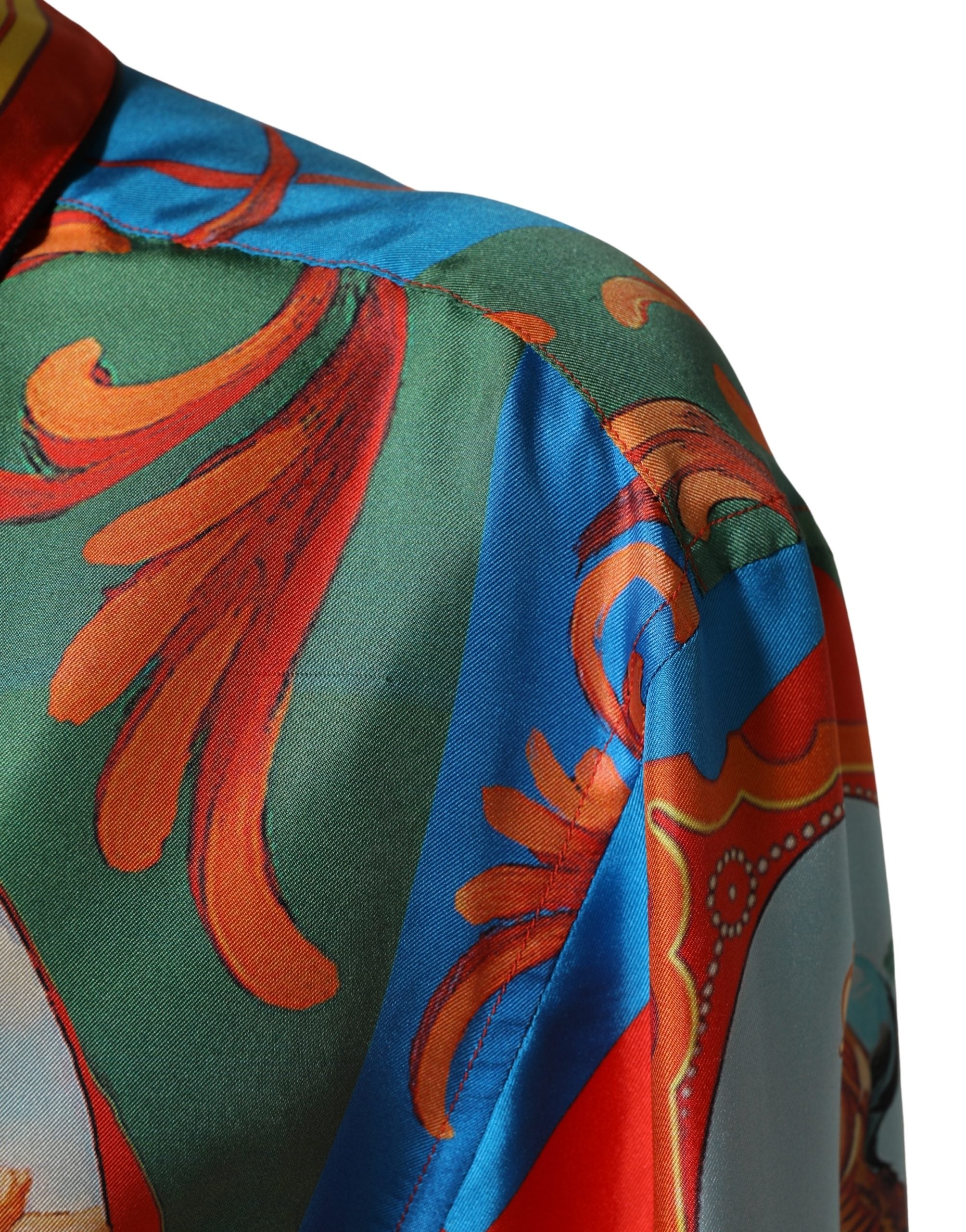 Dolce & Gabbana Multicolor Printed Long Sleeve Button Down Shirt Women's Top (Pre-Owned)
