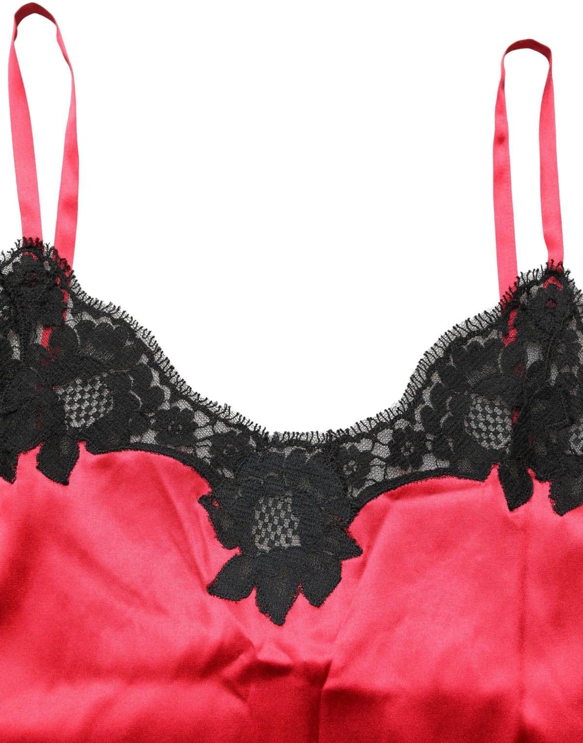 Dolce & Gabbana Red Silk Lace Trim Camisole Sleeveless Tank Women's Top