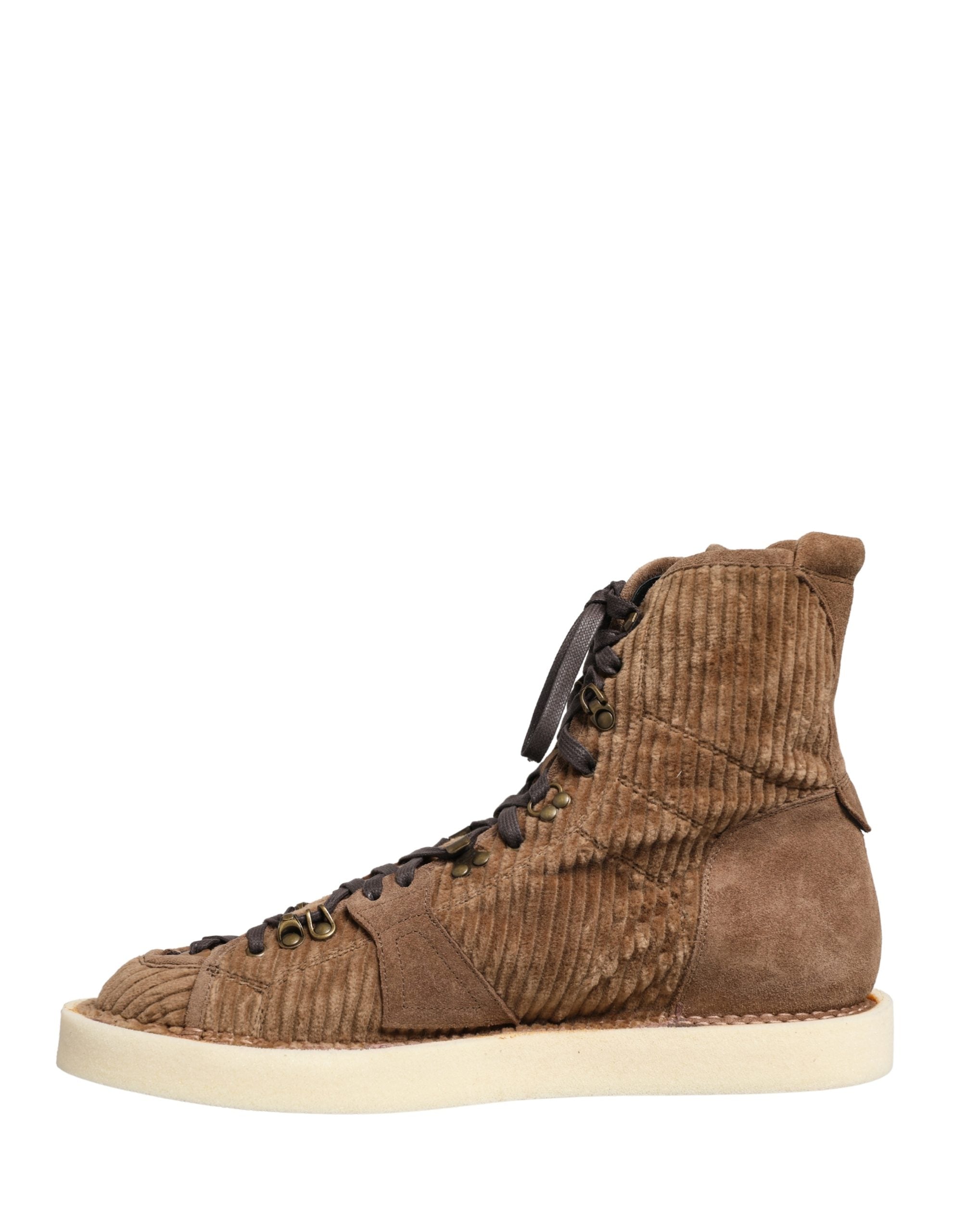 Dolce & Gabbana Brown Corduroy High Top Oxford Men's Boots