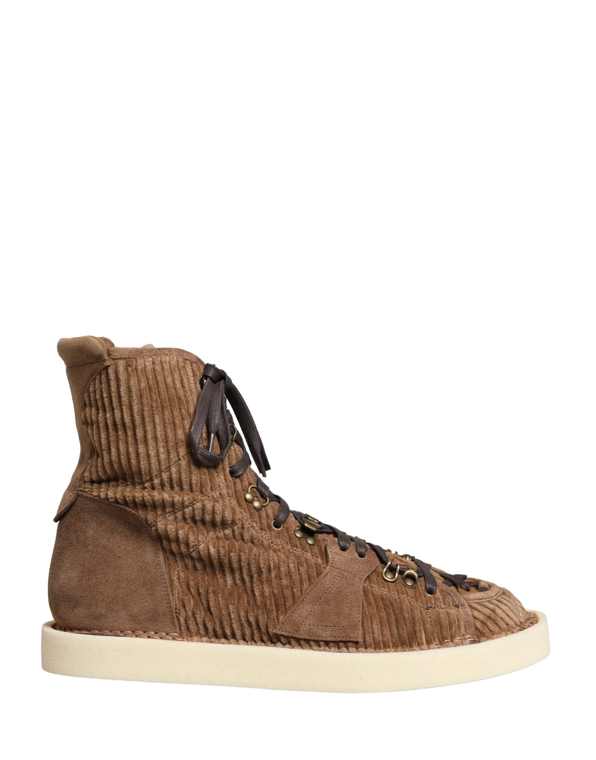 Dolce & Gabbana Brown Corduroy High Top Oxford Men's Boots