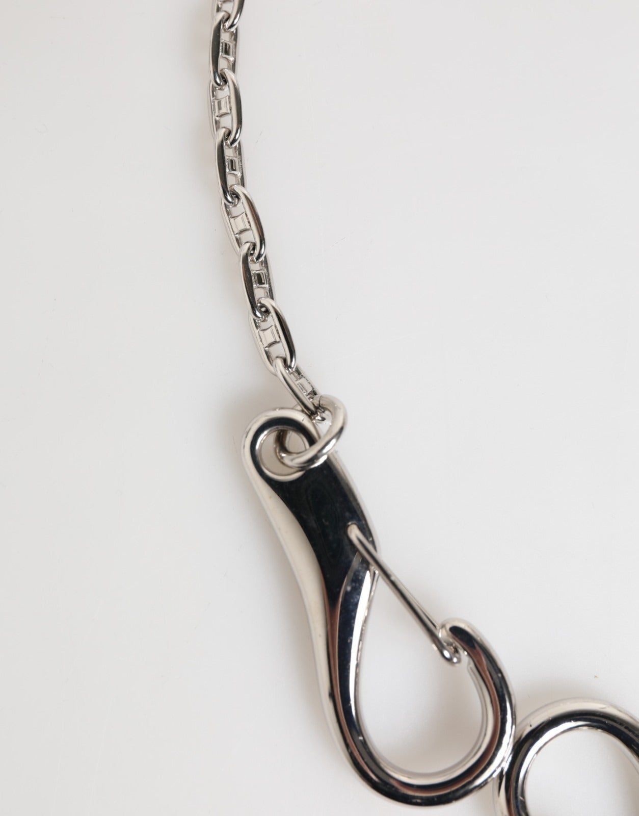 Dolce & Gabbana Silver Tone DG Logo Keychain Key Holder Bag Charm Women's Keyring