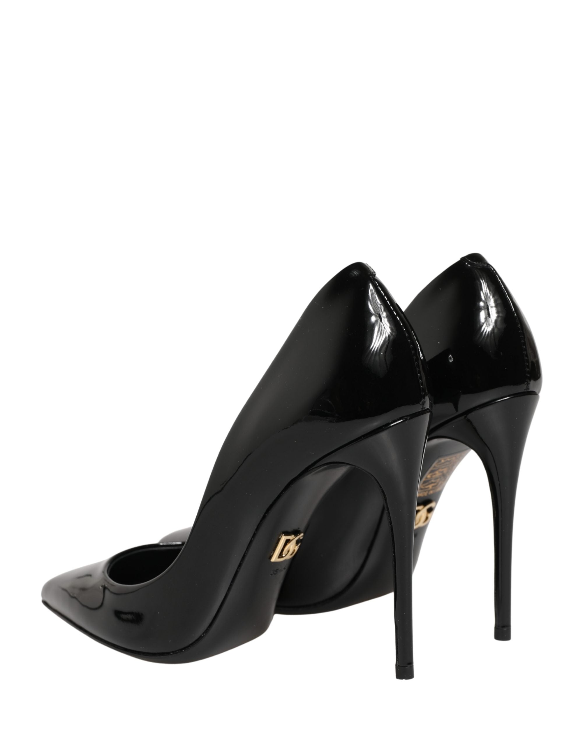 Dolce & Gabbana Black Calf Leather Stiletto Heels Pumps Women's Shoes