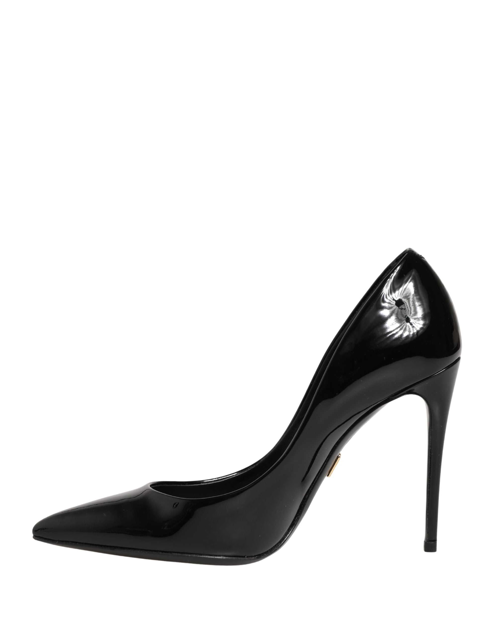 Dolce & Gabbana Black Calf Leather Stiletto Heels Pumps Women's Shoes