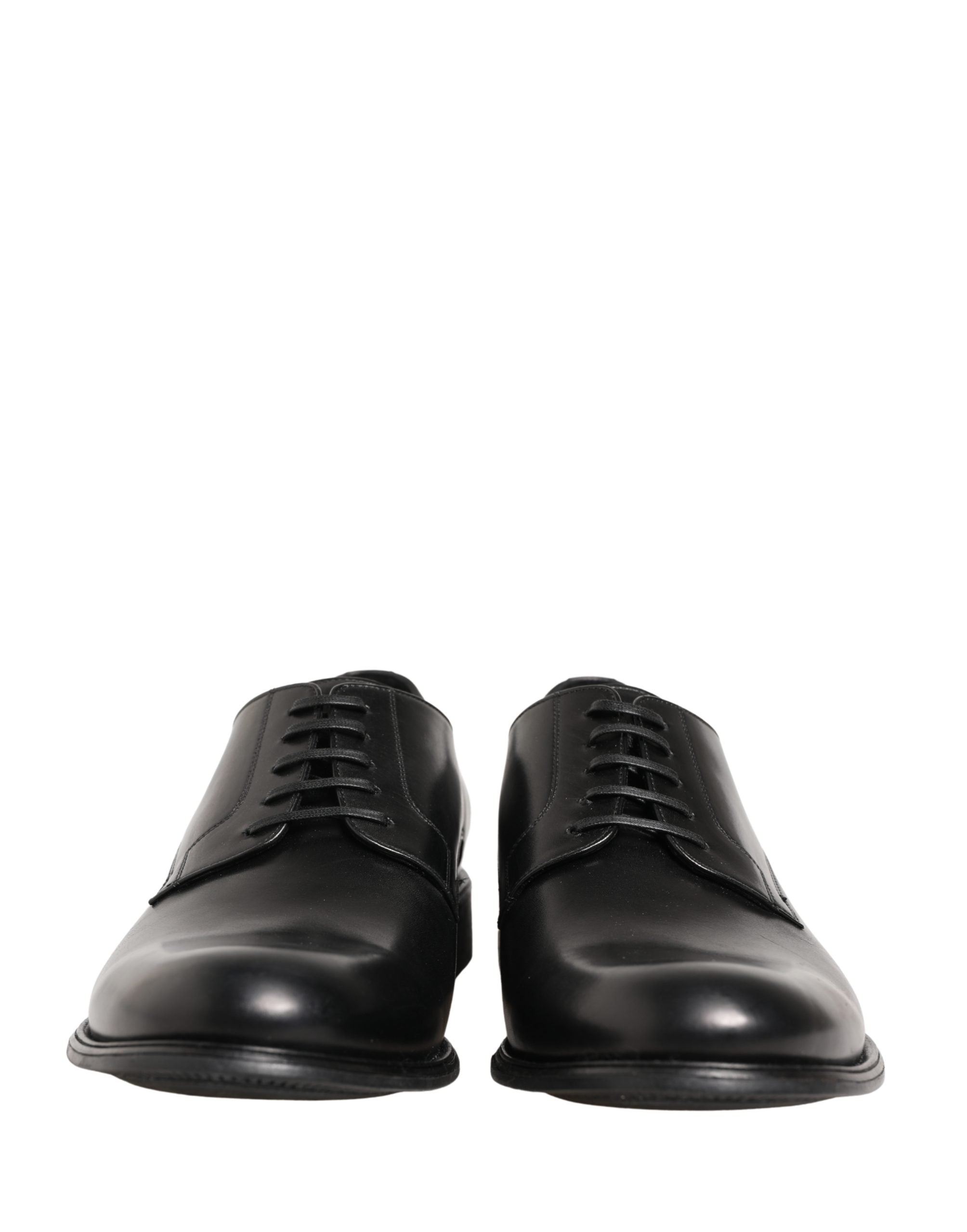 Dolce & Gabbana Black Calfskin Leather Derby Men Dress Men's Shoes