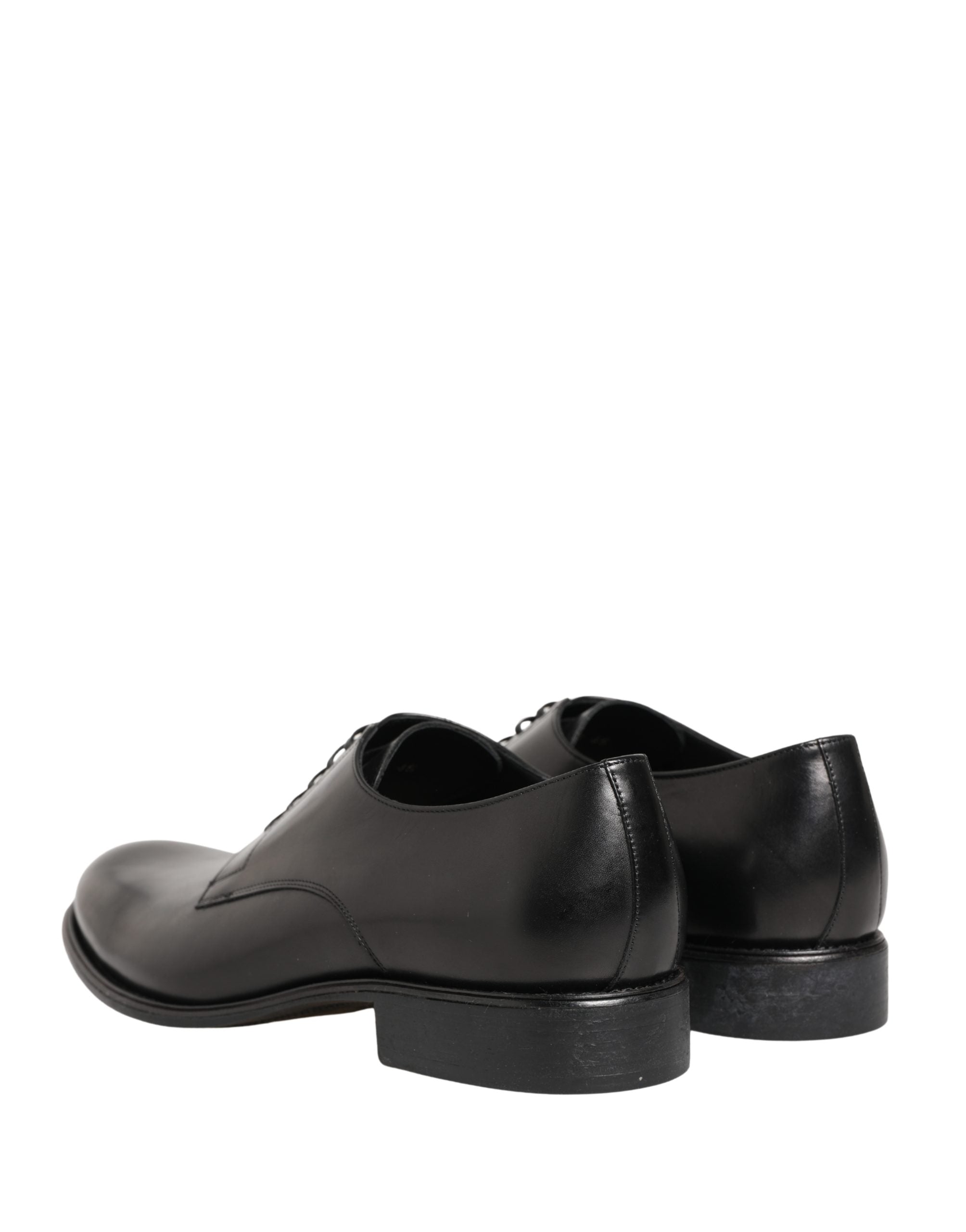Dolce & Gabbana Black Calfskin Leather Derby Men Dress Men's Shoes