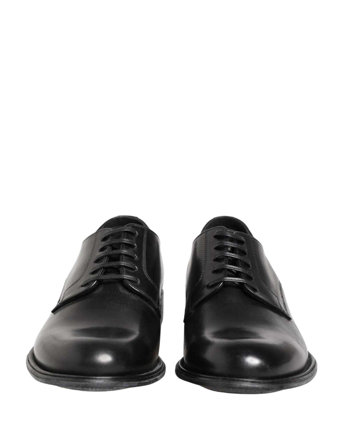 Dolce & Gabbana Black Calfskin Leather Derby Men Dress Men's Shoes (Pre-Owned)