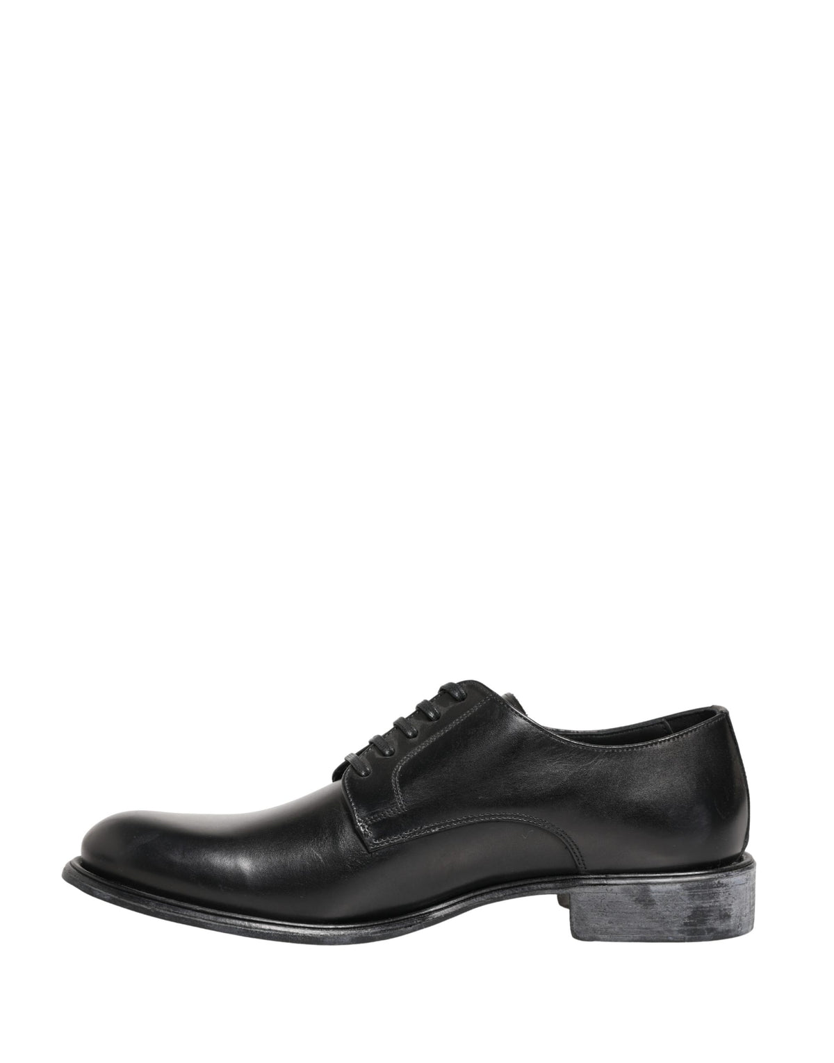 Dolce & Gabbana Black Calfskin Leather Derby Men Dress Men's Shoes (Pre-Owned)