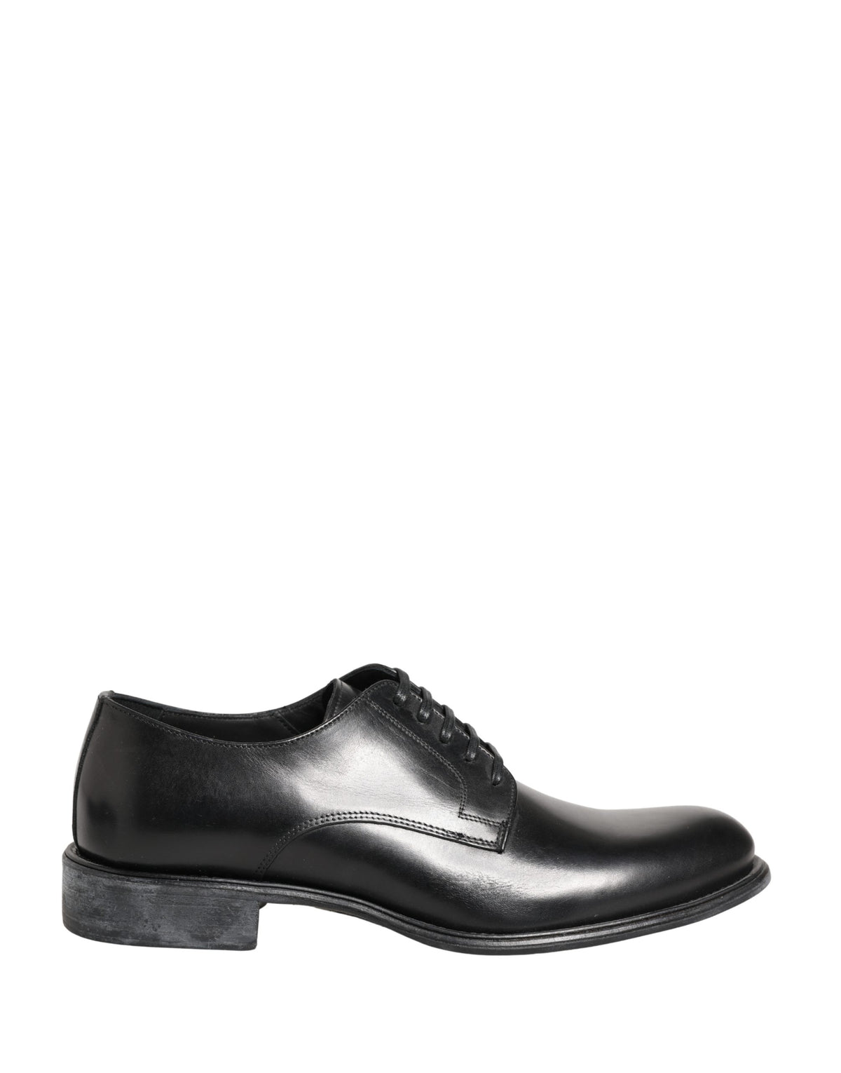 Dolce & Gabbana Black Calfskin Leather Derby Men Dress Men's Shoes (Pre-Owned)