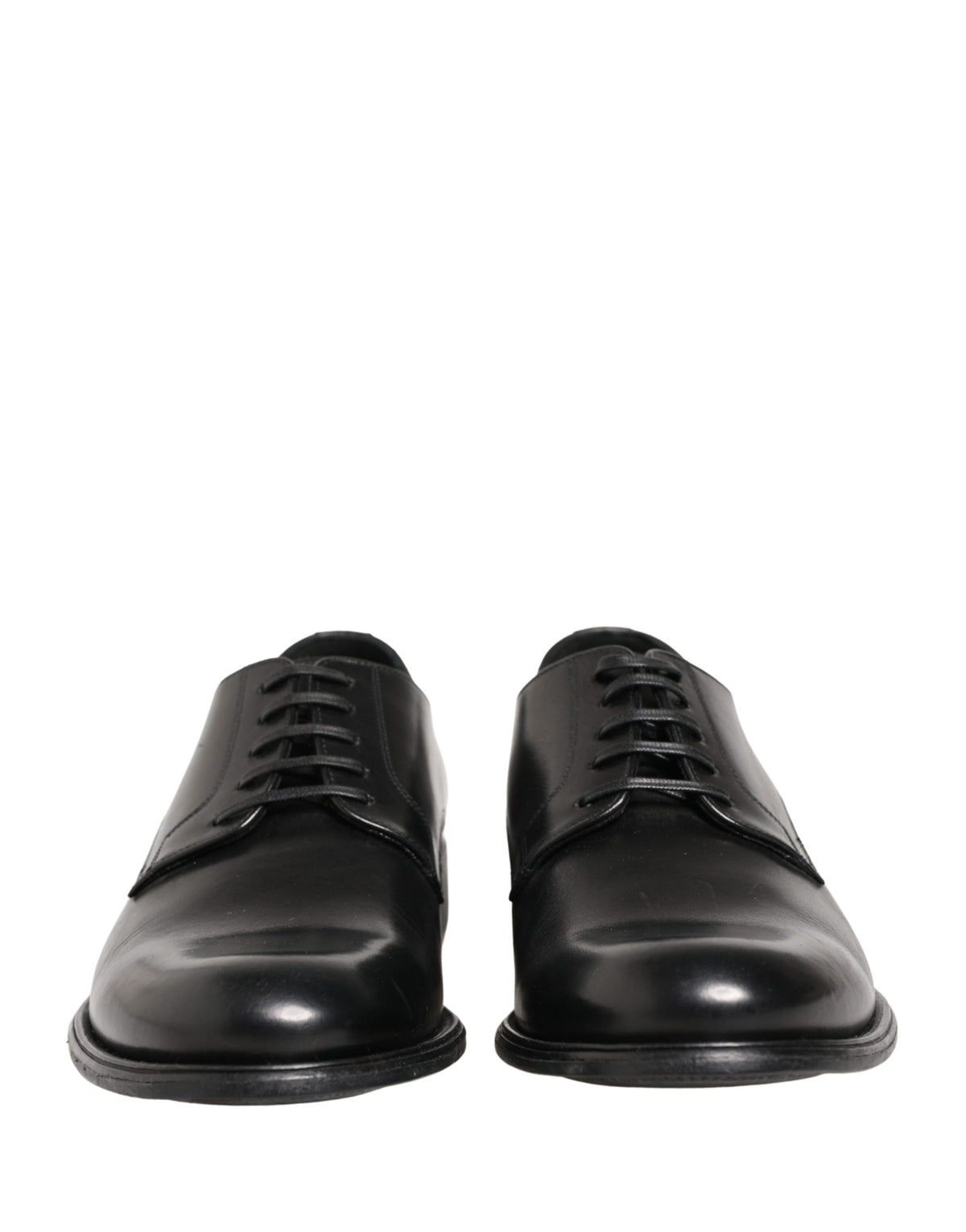 Dolce & Gabbana Black Calfskin Leather Derby Men Dress Men's Shoes (Pre-Owned)