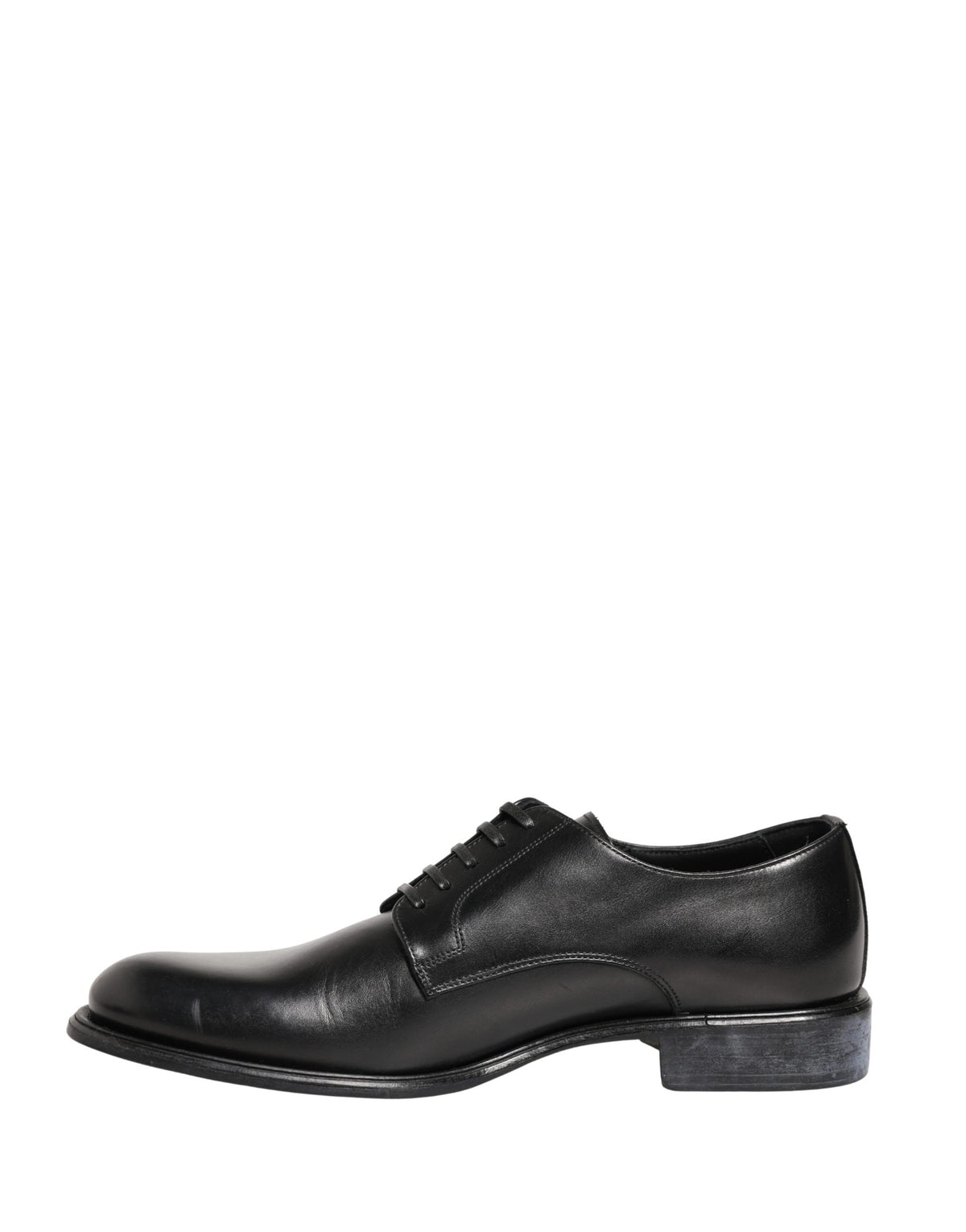 Dolce & Gabbana Black Calfskin Leather Derby Men Dress Men's Shoes (Pre-Owned)