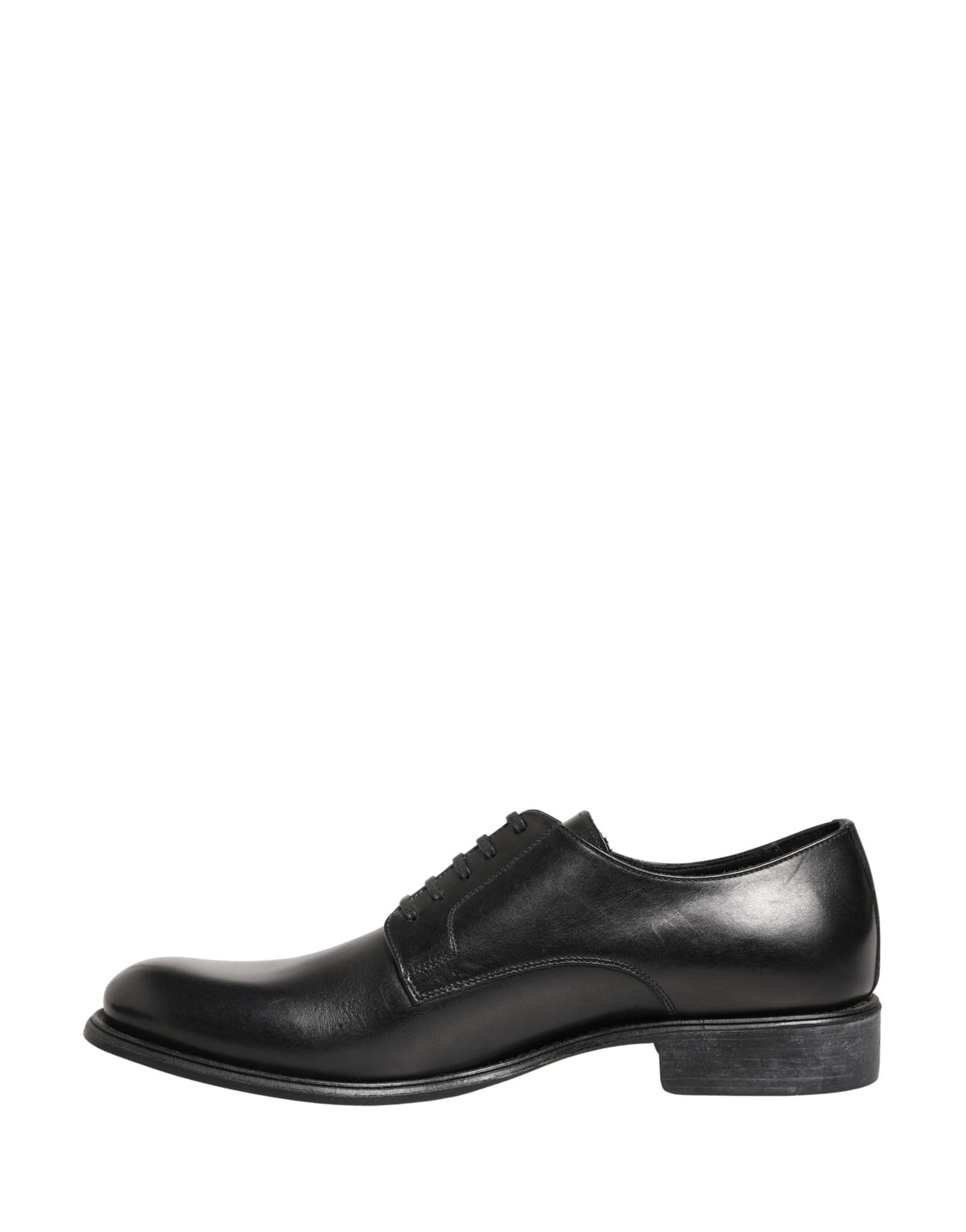 Dolce & Gabbana Black Calfskin Leather Derby Men Dress Men's Shoes (Pre-Owned)