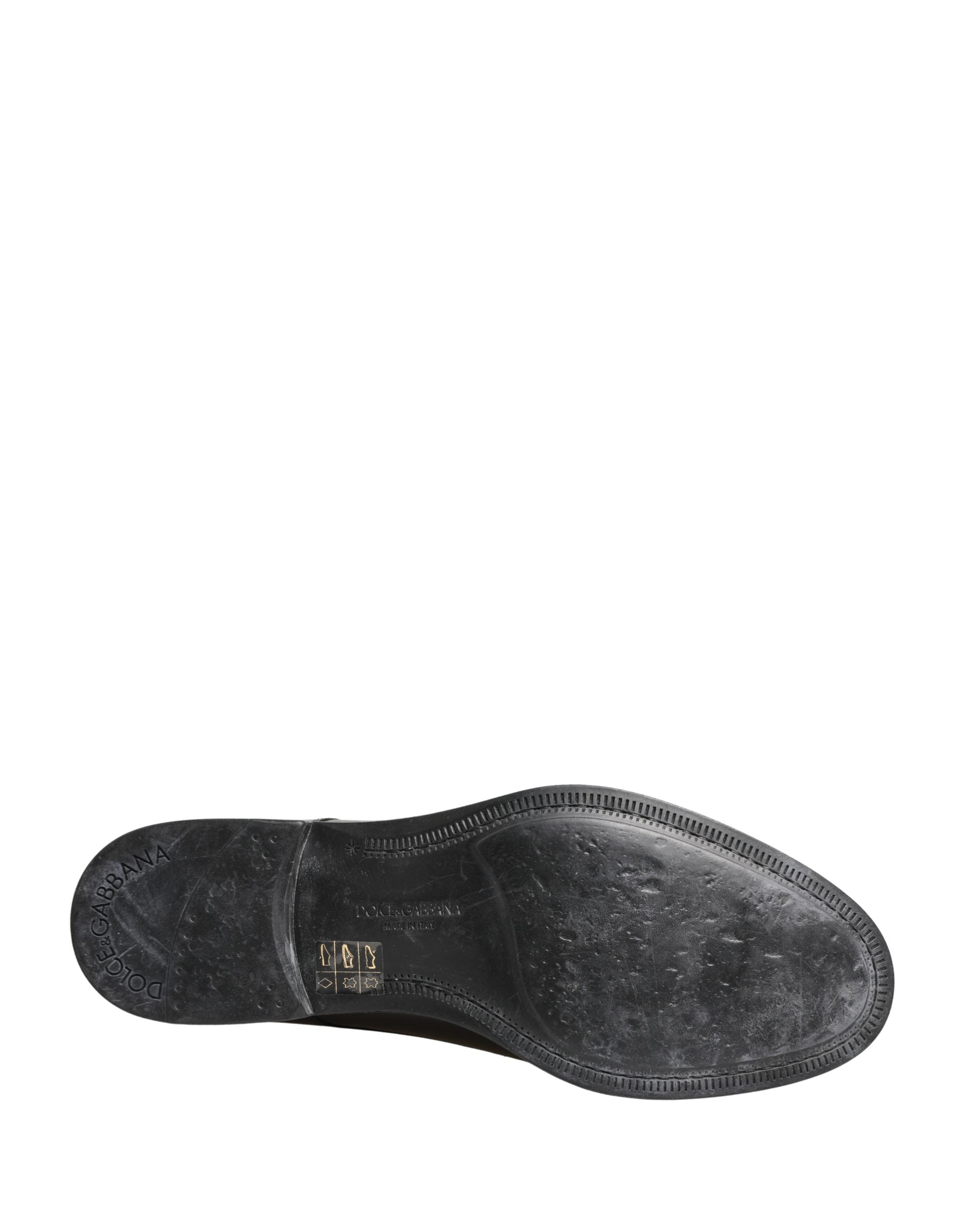 Dolce & Gabbana Black Calfskin Leather Derby Men Dress Men's Shoes (Pre-Owned)