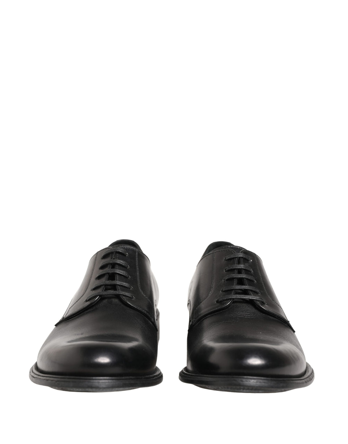 Dolce & Gabbana Black Calfskin Leather Derby Men Dress Men's Shoes (Pre-Owned)
