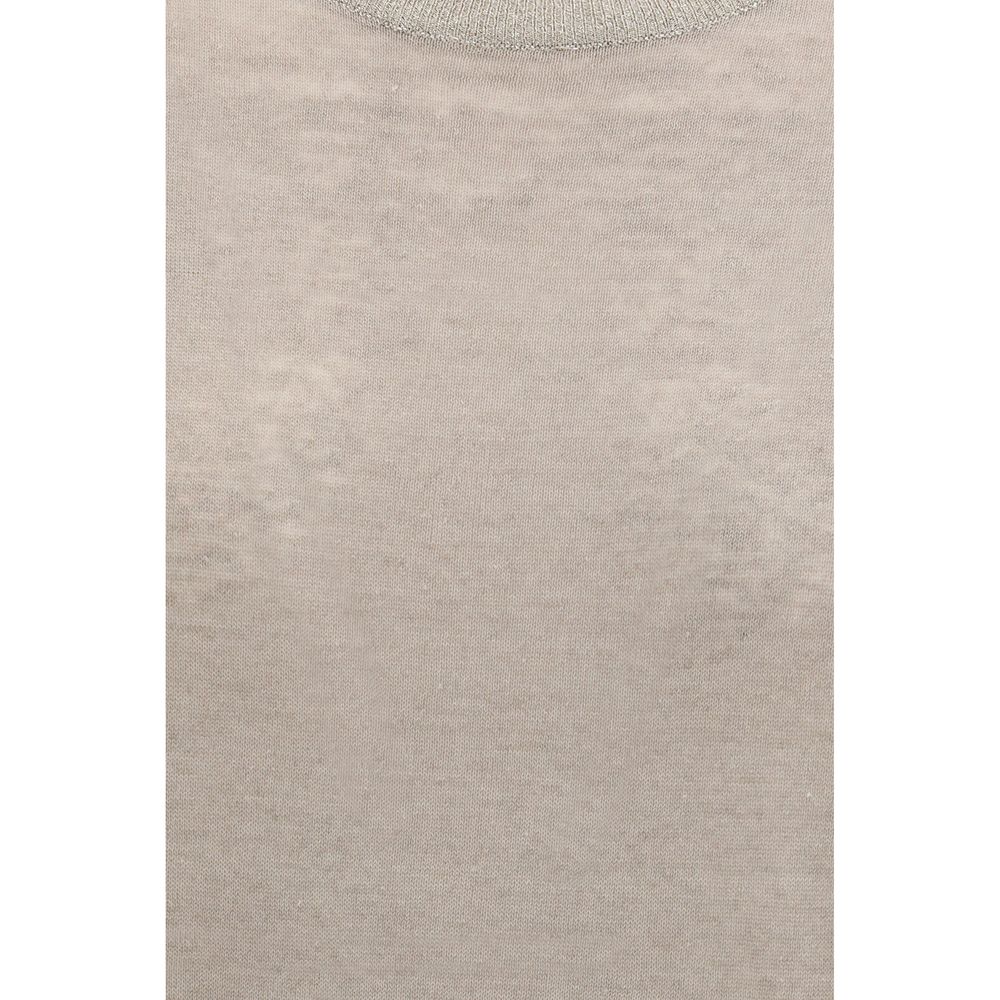 Brunello Cucinelli Beige Linen Women's T-Shirt
