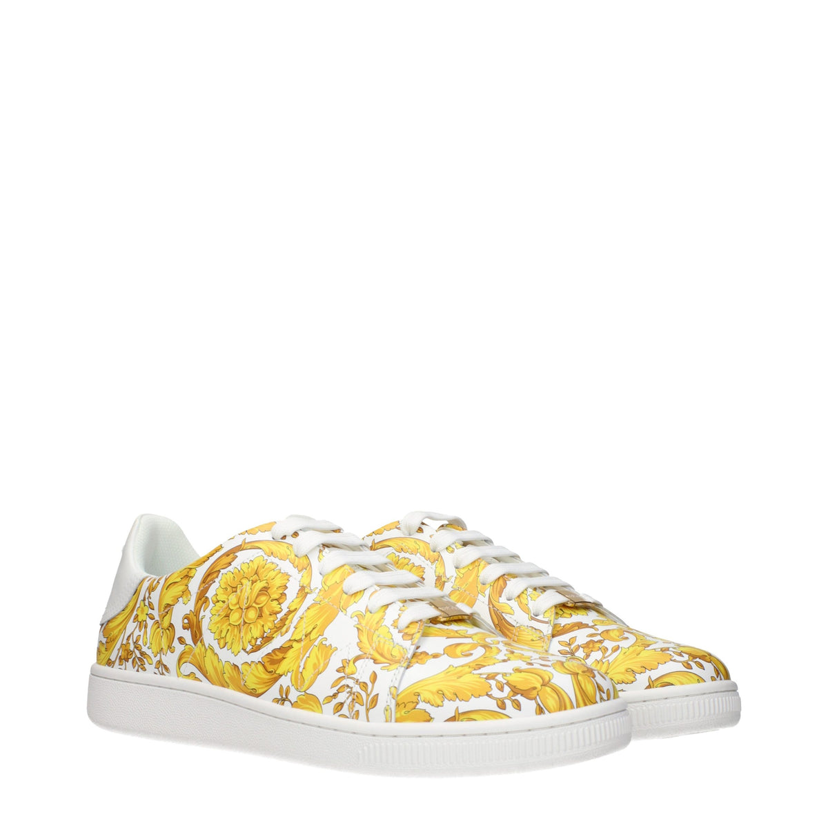 Versace White Leather Men's Sneakers