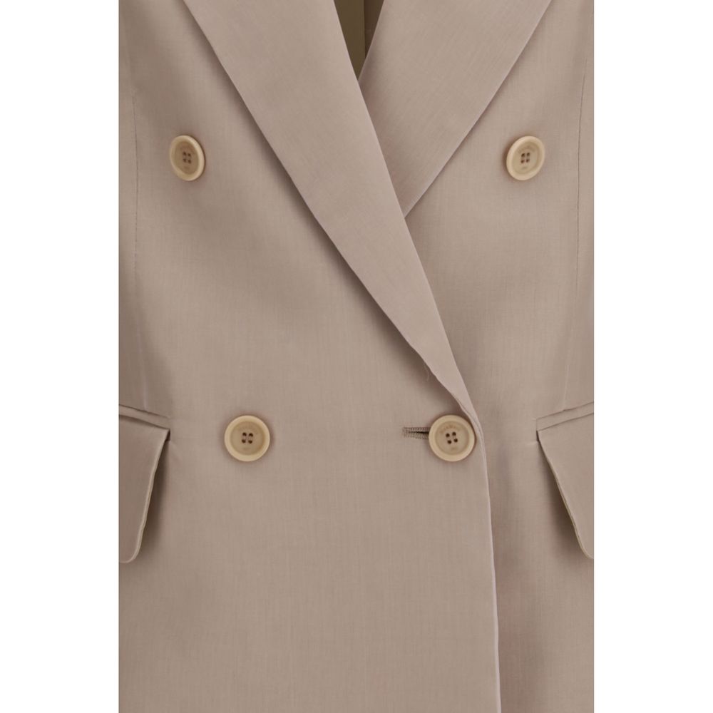 Max Mara Beige Silk Women's Blazer