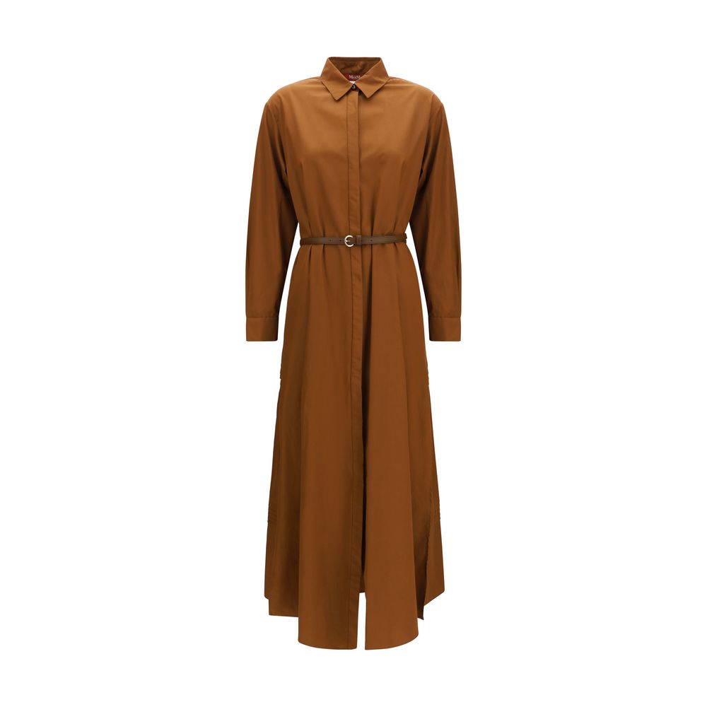 Max Mara Brown Cotton Casual Women's Dress