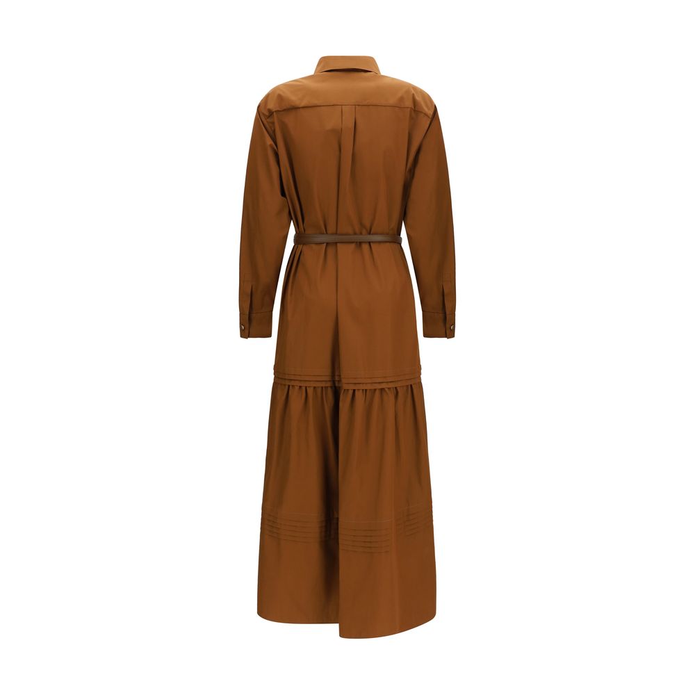 Max Mara Brown Cotton Casual Women's Dress