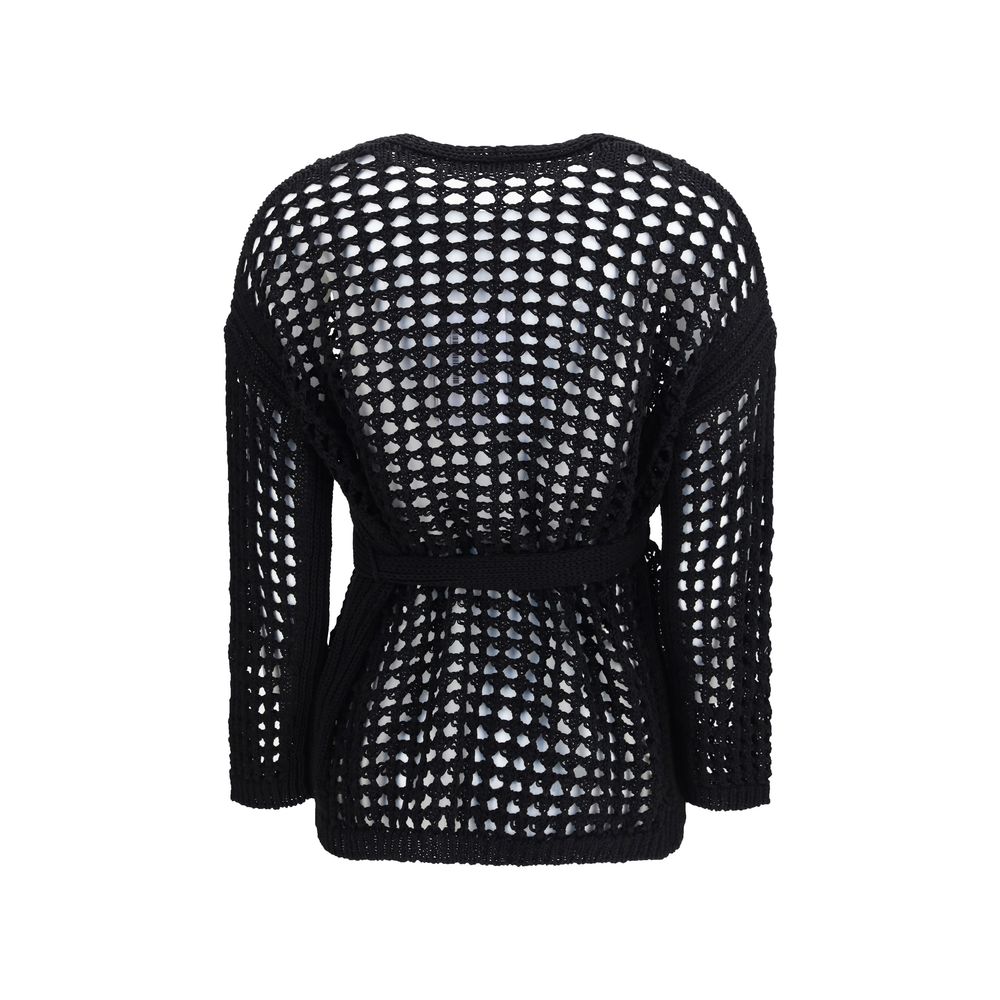 Max Mara Pure Black Cotton Women's Cardigan