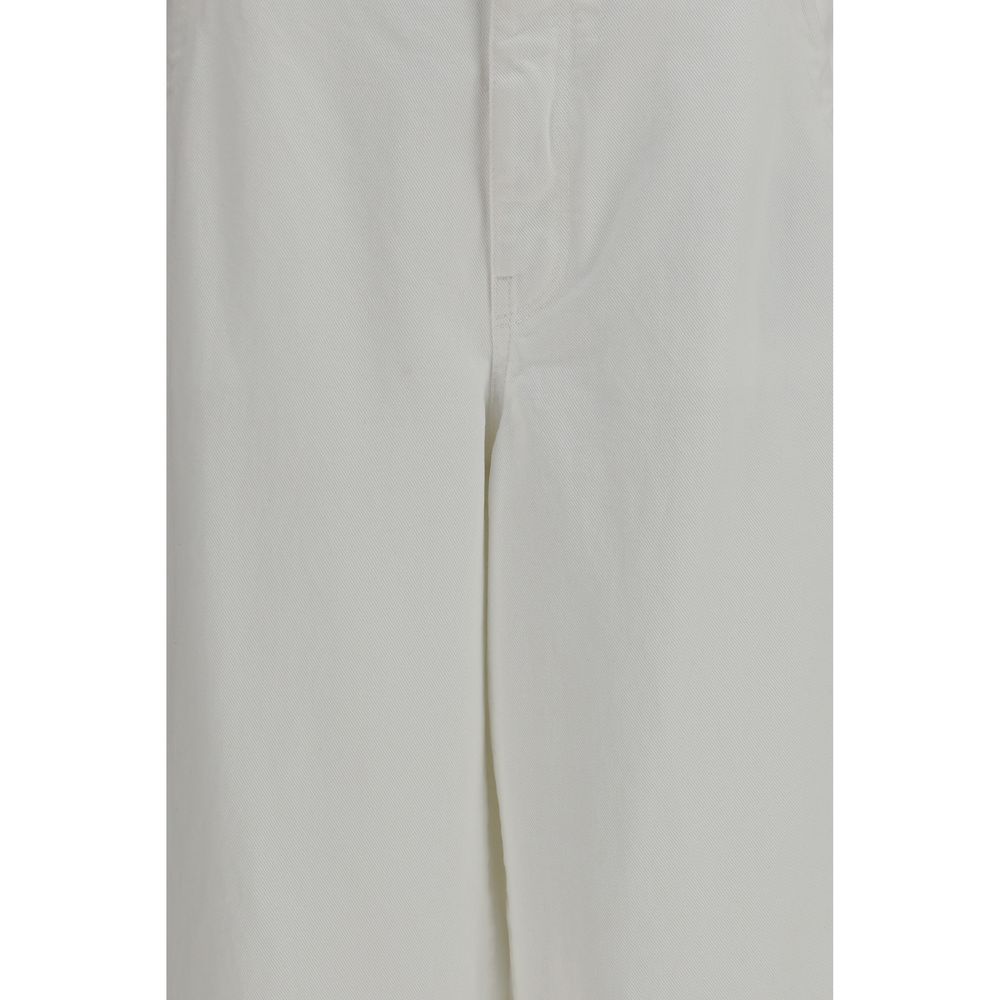 Brunello Cucinelli White Cotton Casual Women's Pants