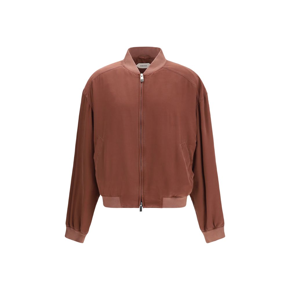 Versace Bordeaux Silk Men's Bomber