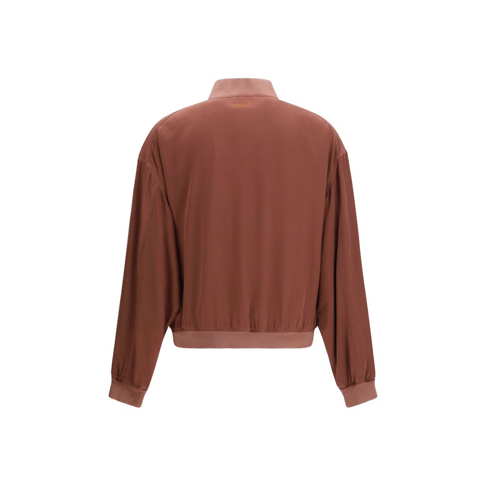 Versace Bordeaux Silk Men's Bomber