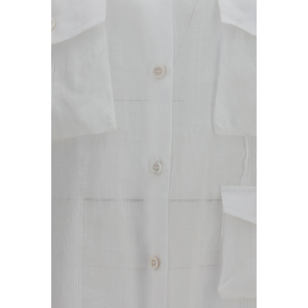 Ermanno Scervino White Ramie Women's Shirt