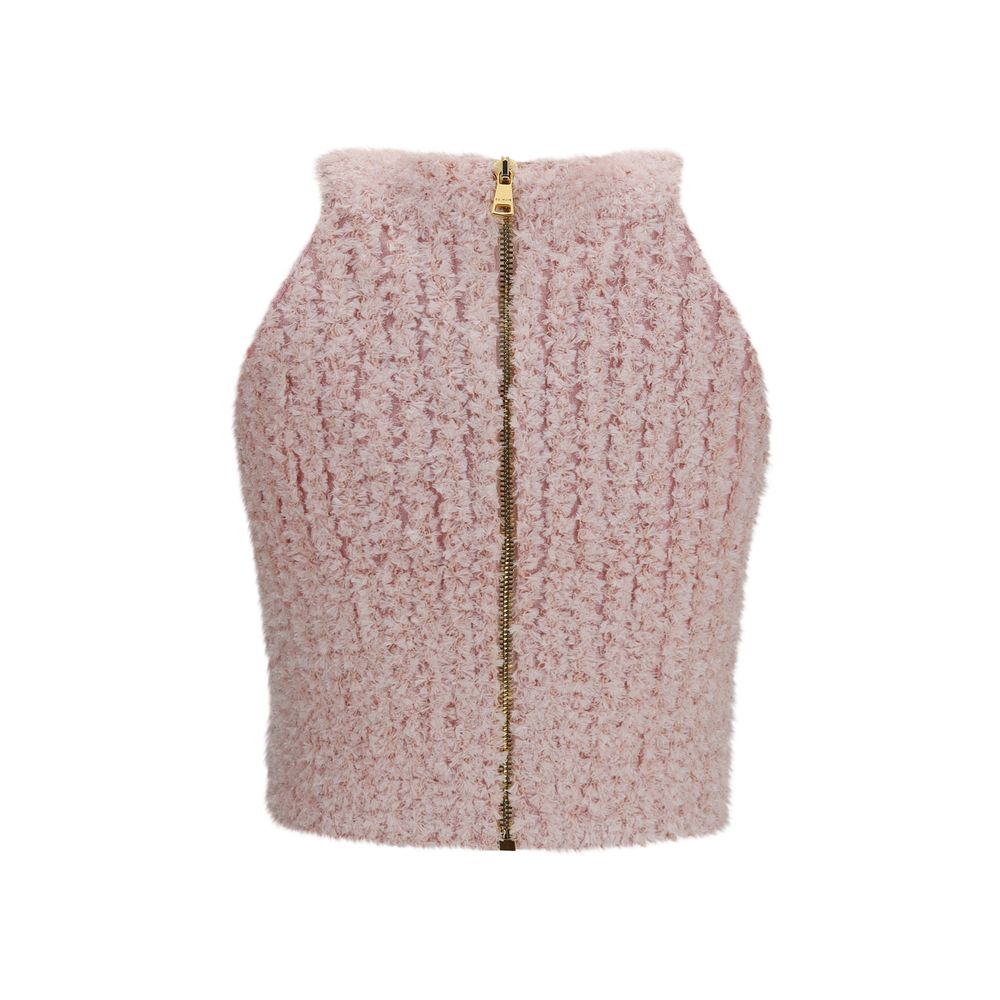 Balmain Multicolor Viscose Sleeveles Women's T-Shirt