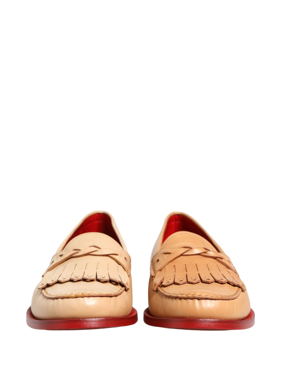 Dolce & Gabbana Beige Tassel Leather Men Slip On Loafers Men's Shoes (Pre-Owned)
