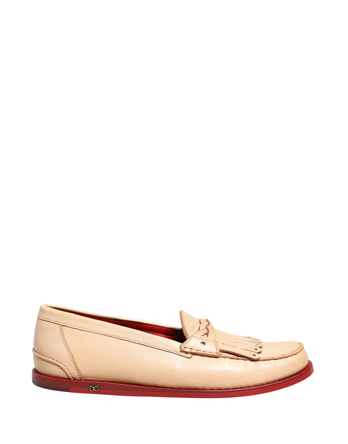 Dolce & Gabbana Beige Tassel Leather Men Slip On Loafers Men's Shoes (Pre-Owned)
