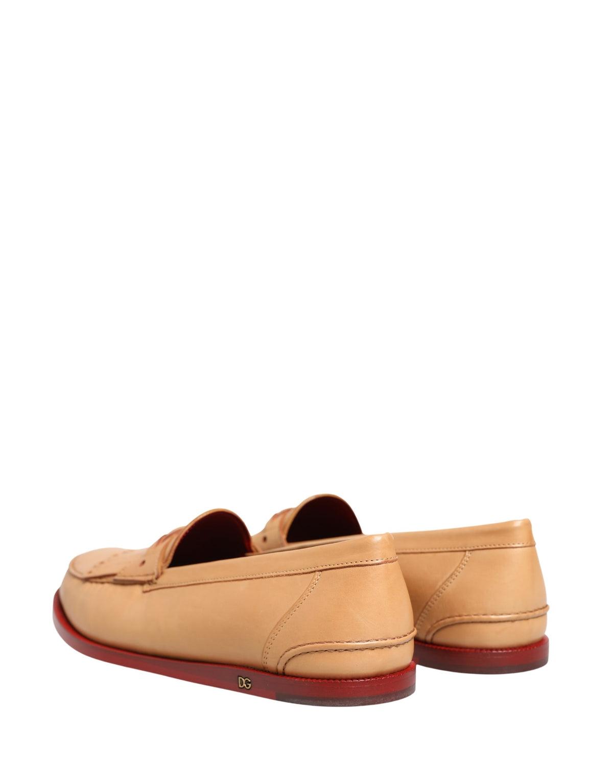 Dolce & Gabbana Beige Tassel Leather Men Slip On Loafers Men's Shoes (Pre-Owned)