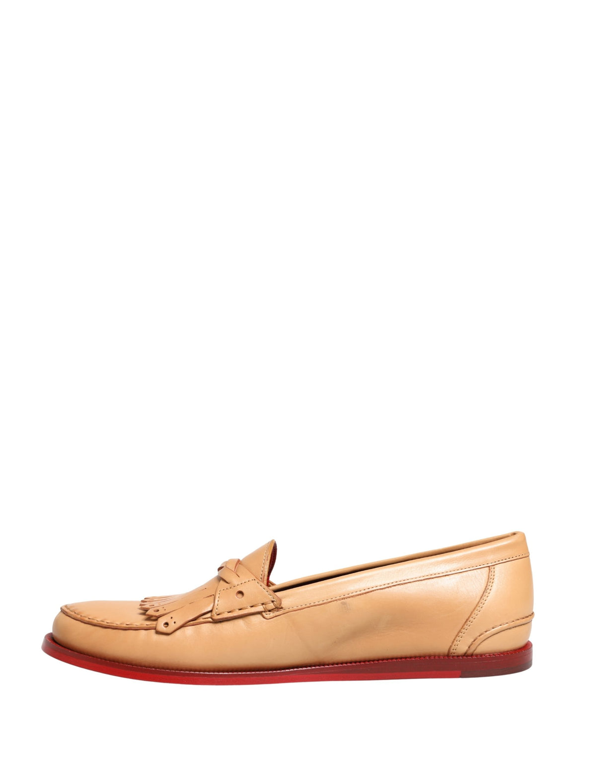 Dolce & Gabbana Beige Tassel Leather Men Slip On Loafers Men's Shoes (Pre-Owned)